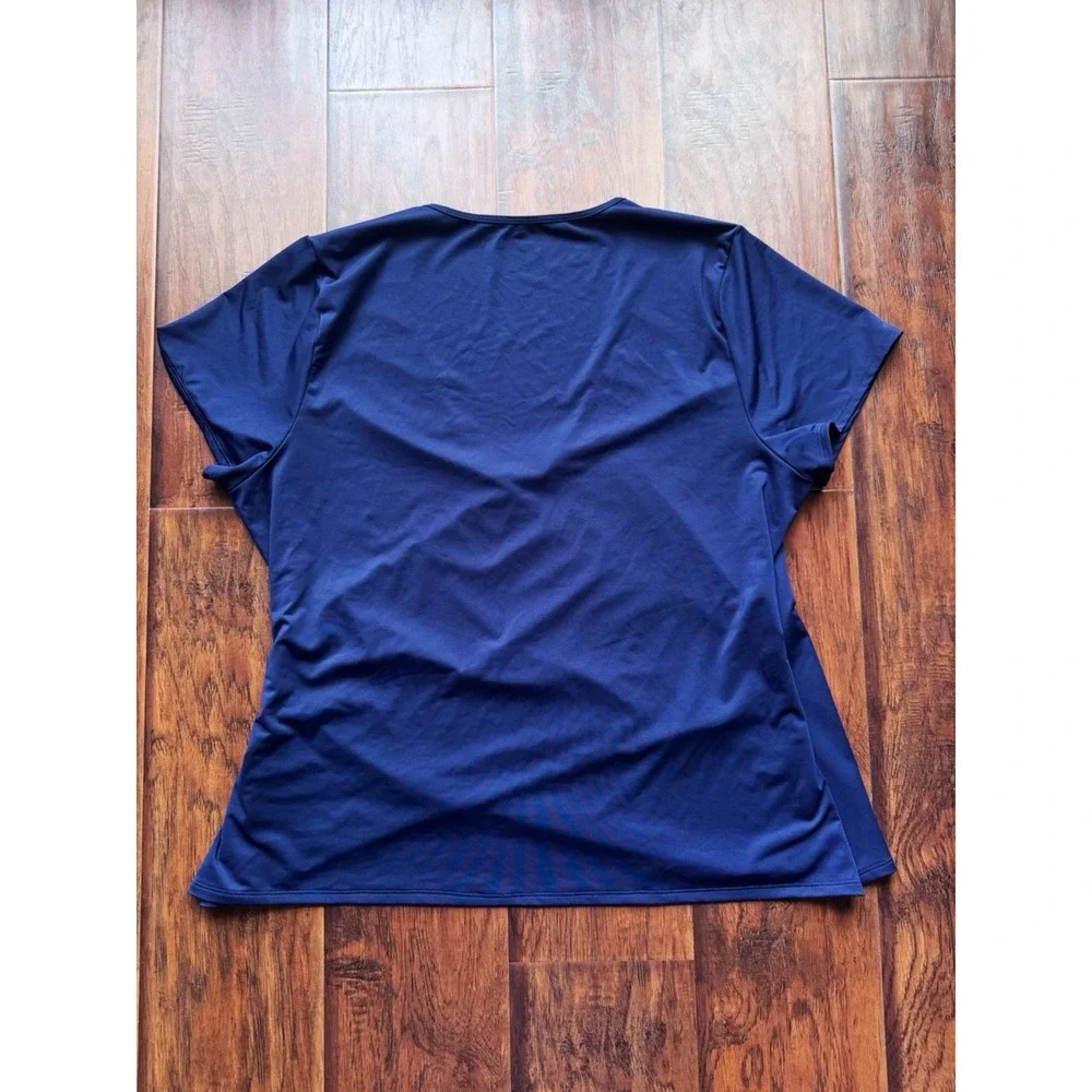 Lands‎ End 4 Pc Swim Set Women's Sz L/XL -16/18 DDD Shirt Pants Tankini Navy Dot
